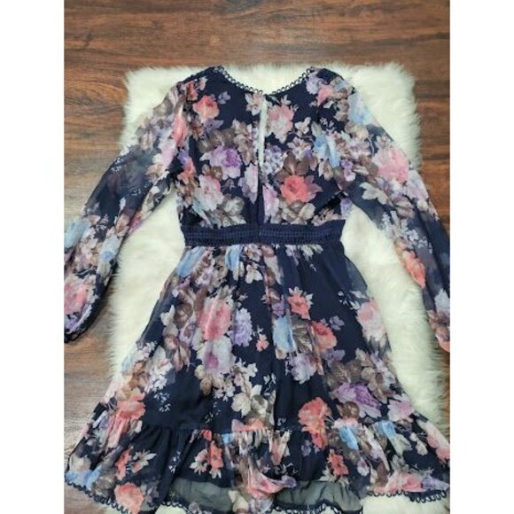 Lulus Sweetness Season Whimsy Floral Twee Prarie Garden Weddinguest Mini Dress M - Picture 8 of 8